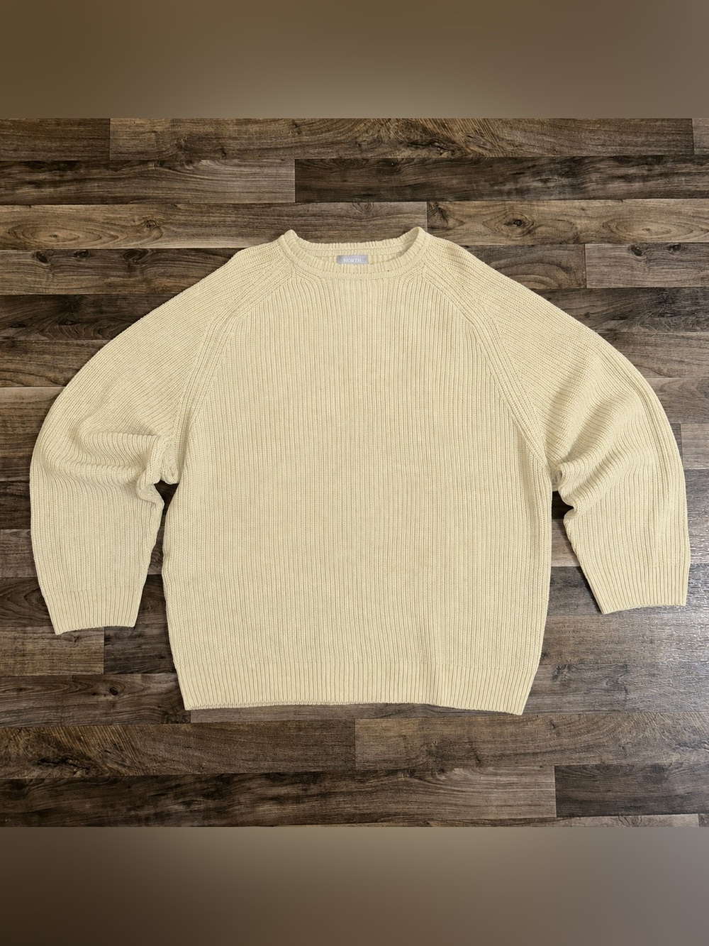 North Forty Four Men’s 4XL Cream Chenille Knit Crewneck Sweater NWT